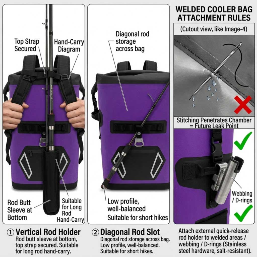Zaini frigo da pesca: dimensioni, isolamento e design adatto alla canna Zaini frigo da pesca: dimensioni, isolamento e design adatto alla canna
