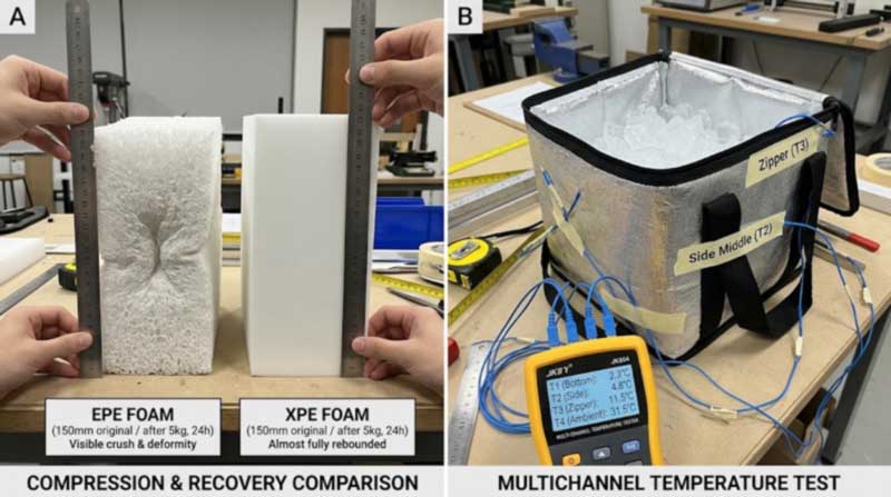 Schiuma XPE vs EPE: perché una parete più fredda rimane spessa