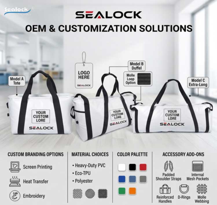 OEM fish cooler kill bags in custom brand colors with rod loops and drain ports OEM fish cooler kill bags in custom brand colors with rod loops and drain ports