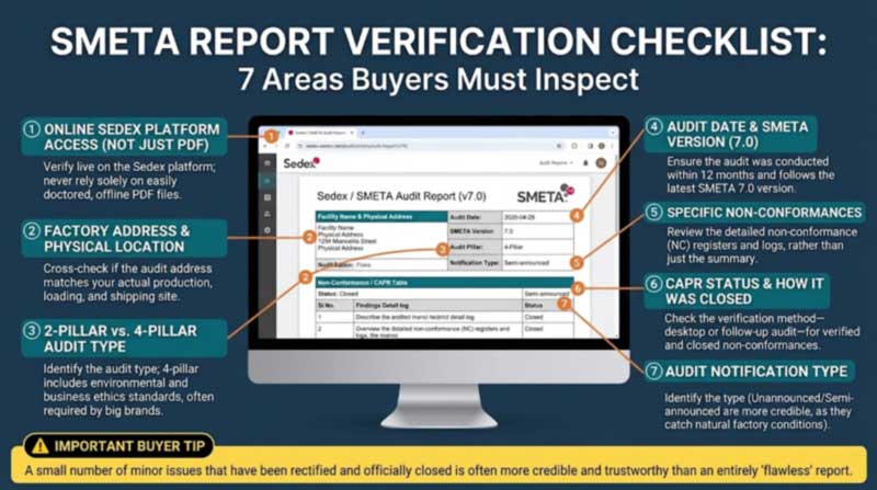 seven checks for reading a supplier's SMETA audit report