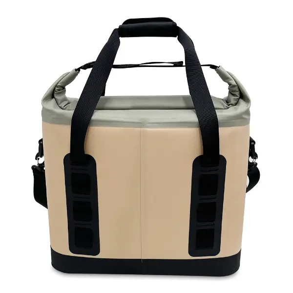 Borsa frigo morbida roll-top a tenuta stagna con tasca con cerniera impermeabile e apribottiglie
